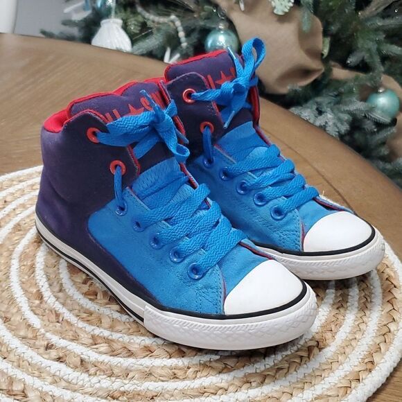 All Star Converse Color Block Hightop Sneaker Kids, Size 5 - Picture 1 of 10